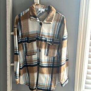 Boutique Plaid Shacket Jacket NWOT